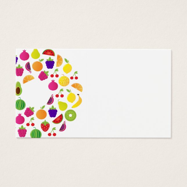 Bezoek kaart met Fruit cirkel (Voorkant)