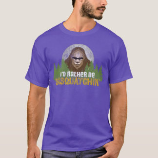 Bezoek Kamp Sasquatch Camping Maan meisje T-shirt