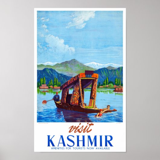 Bezoek Kashmir Vintage Poster opnieuw ingesteld (Voorkant)