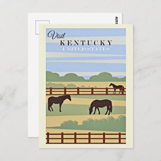 Bezoek Kentucky reisposter, Briefkaart (Voorkant / Achterkant)