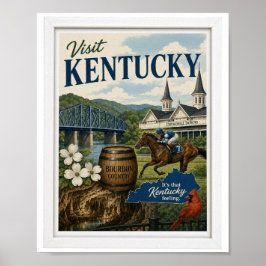 Bezoek Kentucky Reizen Vintage Poster