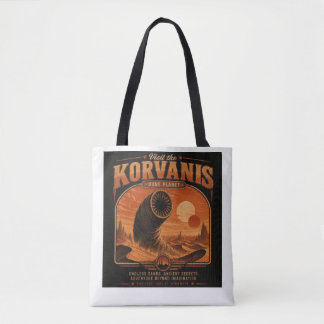 Bezoek Korvanis – Reisposter voor een vintage woes Tote Bag