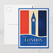 Bezoek Londen, Engeland Briefkaart (Voorkant / Achterkant)