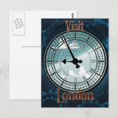 Bezoek Londen Victoriaanse reisposter Briefkaart (Voorkant / Achterkant)