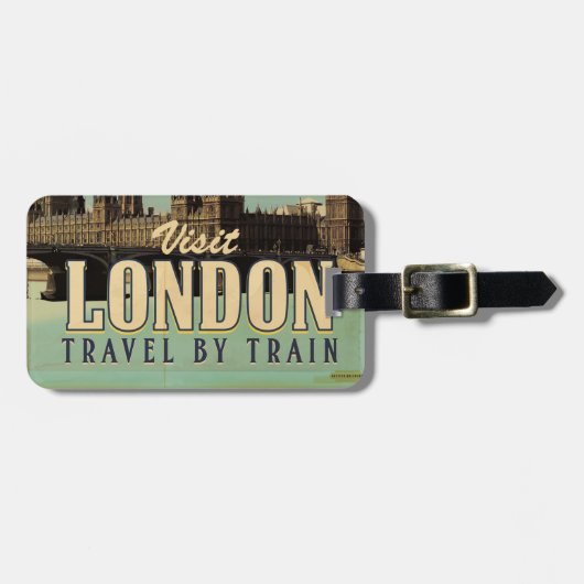 Bezoek Londen vintage poster Bagagelabel (Voorkant horizontaal)
