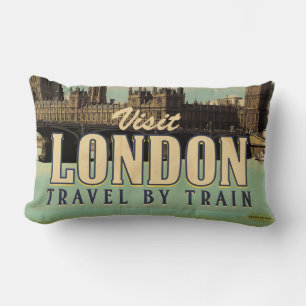 Bezoek Londen vintage poster Kussen
