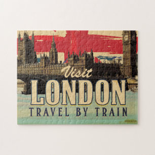Bezoek Londen vintage poster Legpuzzel
