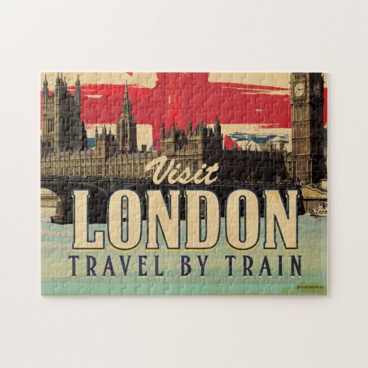 Bezoek Londen vintage poster Legpuzzel (Horizontaal)