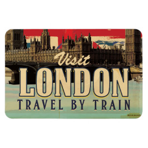 Bezoek Londen vintage poster Magneet