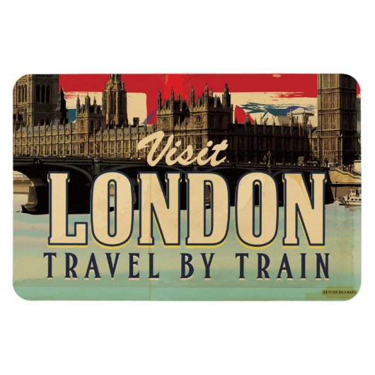 Bezoek Londen vintage poster Magneet (Horizontaal)