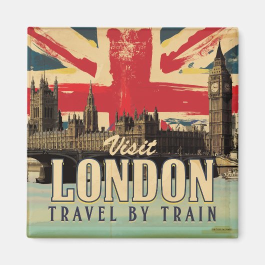 Bezoek Londen vintage poster Magneet (Voorkant)