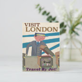 Bezoek Londen vintage reisposter kunst Briefkaart (Staand voorkant)