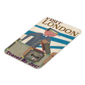 Bezoek Londen vintage reisposter kunst Magneet (Linkerzijde)