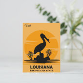 Bezoek Louisiana Pelican Travel Briefkaart (Staand voorkant)