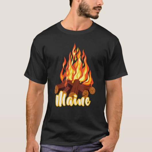 Bezoek Maine Vacation Camping Bon F T-shirt (Voorkant)