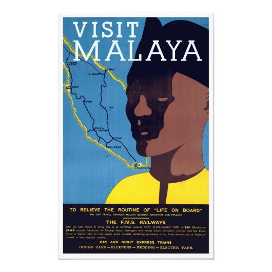  bezoek Malaya Malay Peninsula Singapore Tra Foto Afdruk (Voorkant)