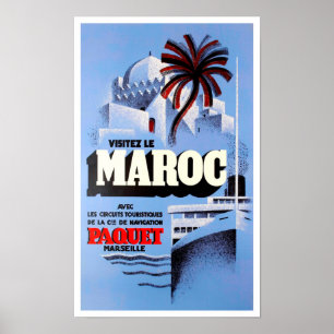 Bezoek Marokkaans vintage-reis Poster
