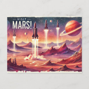 Bezoek Mars! Briefkaart
