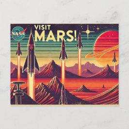 Bezoek Mars! Briefkaart