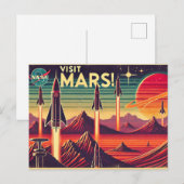 Bezoek Mars! Briefkaart (Voorkant / Achterkant)