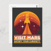 Bezoek Mars Ruimteastronomie Voldoe aan je nieuwsg Briefkaart (Voorkant / Achterkant)
