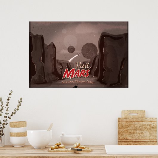Bezoek Mars Vintage Poster (Keuken)