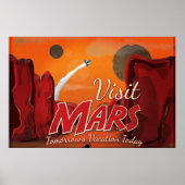Bezoek Mars Vintage Poster (Voorkant)