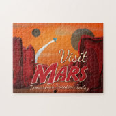 Bezoek Mars Vintage Poster Legpuzzel (Horizontaal)