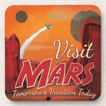 Bezoek Mars Vintage Poster