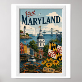 Bezoek Maryland Reis Vintage Poster
