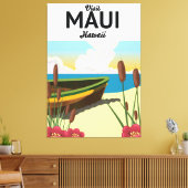 Bezoek Maui Hawaii toerisme poster Canvas Afdruk (Insitu (Woonkamer))