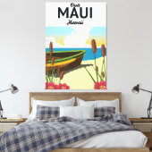 Bezoek Maui Hawaii toerisme poster Canvas Afdruk (Insitu (Slaapkamer))