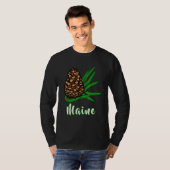 Bezoek met maine Vacation Pinecone Pine Tree T-shirt (Voorkant volledig)