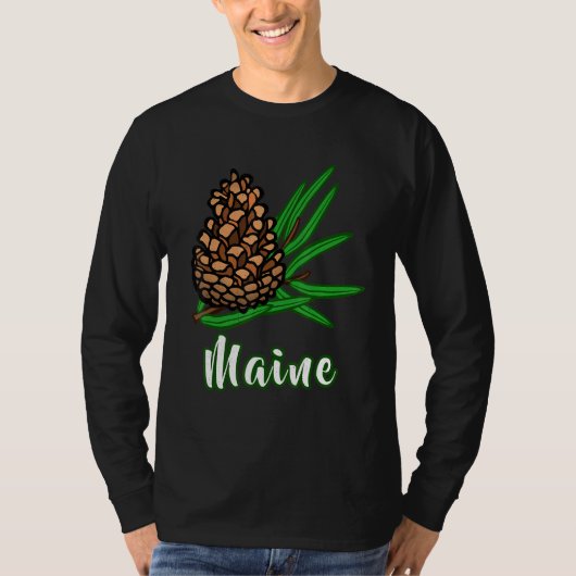 Bezoek met maine Vacation Pinecone Pine Tree T-shirt (Voorkant)