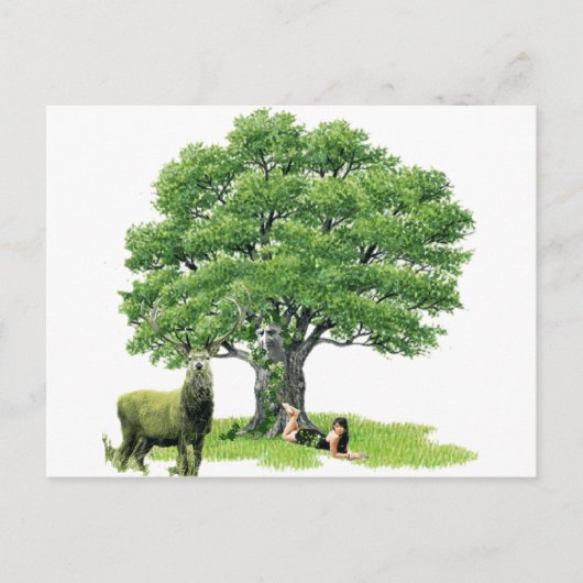 Bezoek met pater Oak Briefkaart (Voorkant)