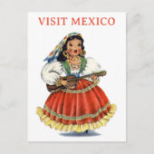  Bezoek Mexico Mexican Woman Travel Briefkaart (Voorkant)