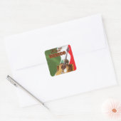 Bezoek Mexico vintage reisposter Vierkante Sticker (Envelop)