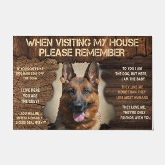 Bezoek mijn huis Gelieve Becgie Dog te herinneren Deurmat