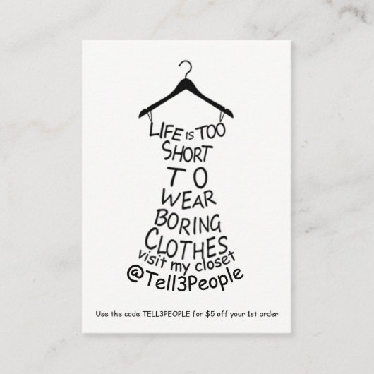 Bezoek Mijn Visitekaartjes kleren aan het winkelen (Voorkant)