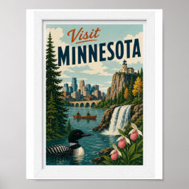 Bezoek Minnesota Reis Vintage Poster