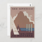 Bezoek Montana America  Briefkaart (Voorkant / Achterkant)