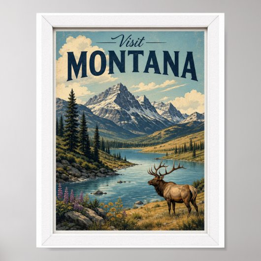 Bezoek Montana Reis Antiek Poster (Voorkant)