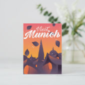 Bezoek München Duitsland reisposter Briefkaart (Staand voorkant)