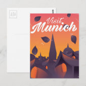 Bezoek München Duitsland reisposter Briefkaart (Voorkant / Achterkant)