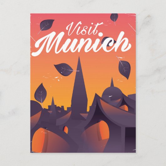 Bezoek München Duitsland reisposter Briefkaart (Voorkant)