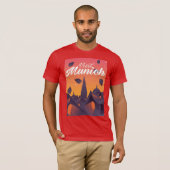 Bezoek München Duitsland reisposter T-shirt (Voorkant volledig)