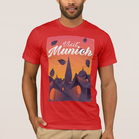 Bezoek München Duitsland reisposter T-shirt (Voorkant)