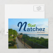 Bezoek Natchez, Mississippi op de Bluffs Briefkaart (Voorkant / Achterkant)