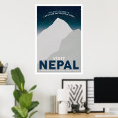 Bezoek Nepal Mount Everest Vintage Poster (Thuiskantoor)