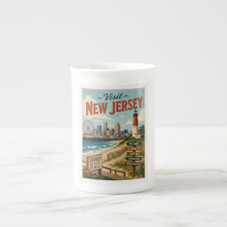 Bezoek New Jersey Reis Vintage Porselein Kop